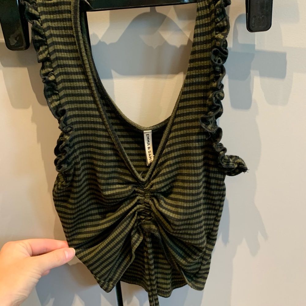 Ruffle ruched tank top